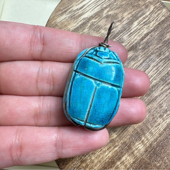 Ancient Egyptian Antique Scarab Wire Pendant for Necklace Amulet Egyptol… - Picture 8 of 8
